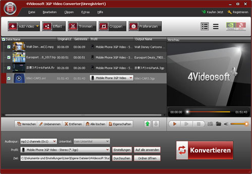 4Videosoft 3GP Video Converter - load file