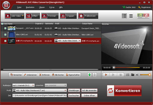 4Videosoft AVI Video Converter - load file