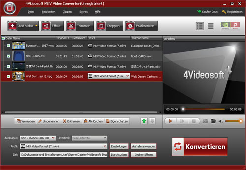 4Videosoft MKV Video Converter - load file