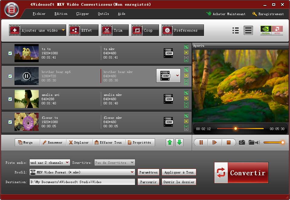 4Videosoft MKV Video Converter - load file